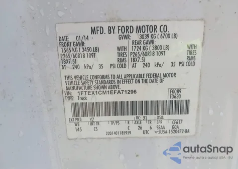 2014 Ford F-150 Stx from USA, damaged, VIN 1FTEX1CM1EFA71296
